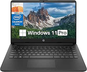 HP Newest 14" Laptop for Student Business, Intel Quad-Core N4120, 16GB RAM, 320GB Storage(64GB eMMC 256GB Micro SD), 1-Year Microsoft 365, Windows 11 Pro, Stream Series, Webcam, WiFi, Ultra Light