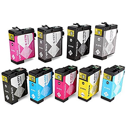 JARBO 9 Pack Replacement for Epson Stylus Photo R3000 Ink Cartridge(Epson 157 ink cartridge) MK PK CY MG YL LC LM LK LLK T1571 T1572 T1573 T1574 T1575 T1576 T1577 T1578 T1579 cartridges