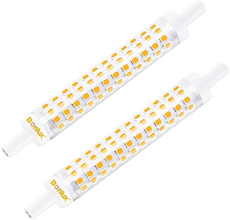 LED R7S 118mm Slim 14W Linear Reflector Light Bulb Bonlux Wide 15mm Double Ended J118 1400LM Non-dimmable Warm White 3000K 130W Halogen Replacement 230V AC 360°(2-Pack)