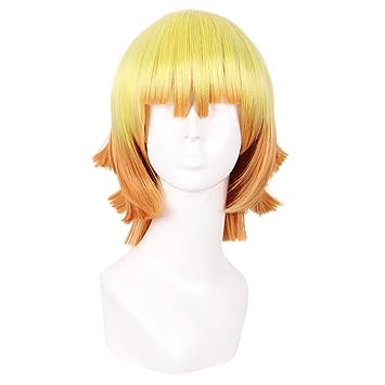 MapofBeauty 11 Inch/28cm Gradient Orange Twist Short Hair Cosplay Wig (Yellow/Orange)