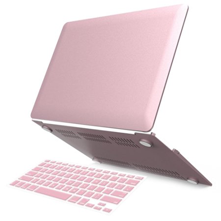 iBenzer Macbook Air 13" Plastic Hard Case, Keyboard Cover, (Rose Gold)