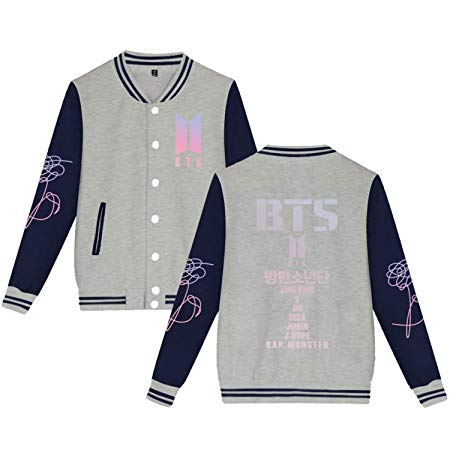 babyHealthy BTS Baseball Jacket Uniform Bangtan Boys Suga Jin Jimin Jung Kook Sweater Coat