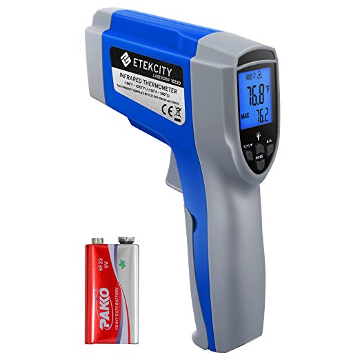 Etekcity 1022D Dual Laser Digital Infrared Thermometer Temperature Gun Non-contact -58℉~1022℉ (-50℃ ~ 550℃) with Adjustable Emissivity & Max Measure for Meat Refrigerator Pool Oven