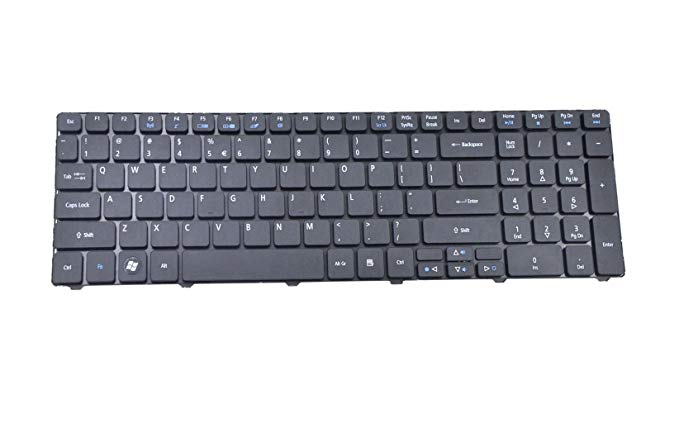 Eathtek Replacement Keyboard for Acer MP-09B23U4-6983 PK130C93A00 NSK-ALA1D NSK-ALC1D 9Z.N1H82.C1D PK130C92A00 series Black US layout