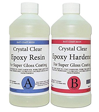 EPOXY RESIN CRYSTAL CLEAR 8 oz Kit. FOR SUPER GLOSS COATING AND TABLETOPS