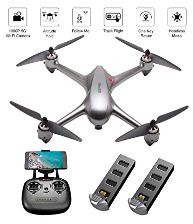 ElementDigital MJX Bugs 2 SE GPS Drone App Operation iOS Android FPV Drone Kit 1080P Camera Record Video 1-Key RTH Altitude Hold Track Flight Headless Brushless Motor, Bonus Battery, Built-in Camera