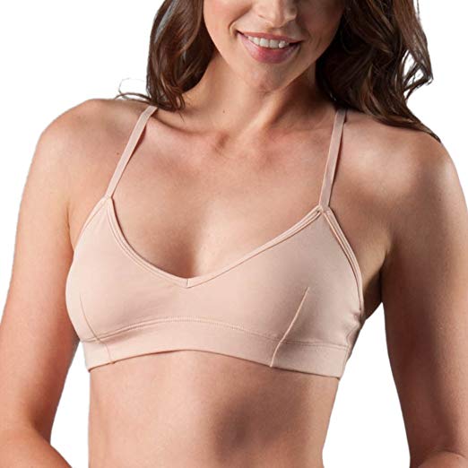 Naked Everyday Cotton Unlined Bralette Womens Strappy Crop Top Bra Loungewear for Ladies