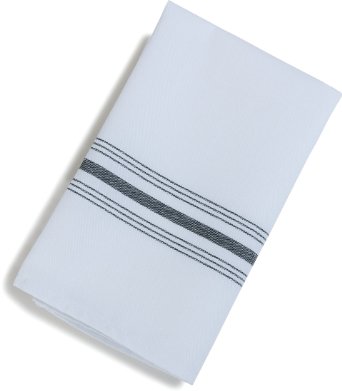 Carlisle 53771822NH014 Restaurant Quality Cloth Dinner/Bistro Napkins, 18" x 22", Black Stripe (Pack of 12)