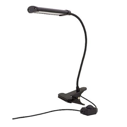 MarsLG 4-Watt LED Flex Neck Clip-On Table Lamp with Inline Dimmer Switch, 2409WH