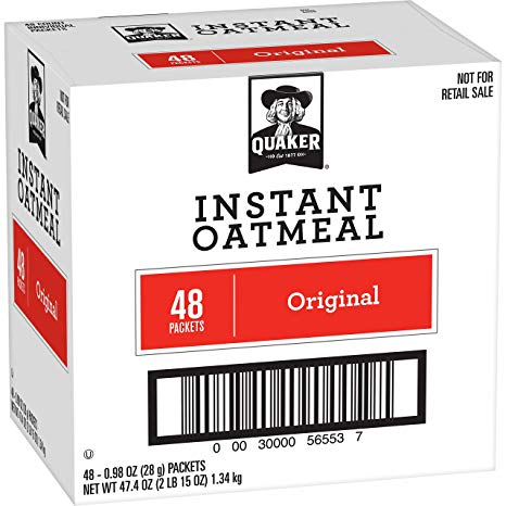 Quaker Instant Oatmeal, Original, 48 Count, 0.98 oz Packets