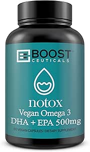 BoostCeuticals Algae Omega 500mg Fish Oil Replacement – Vegan Dha Epa Omega 3 Supplement - No Burp Fish Oil Omega 3 – Plant Based Heart, Brain Health