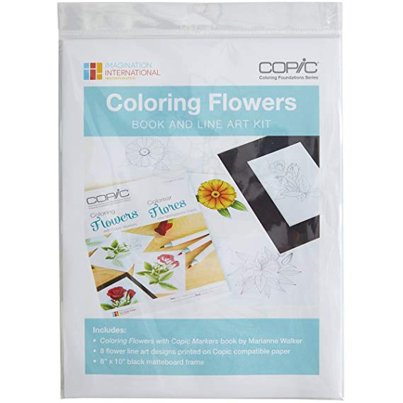 Copic Marker Flowers Coloring Book