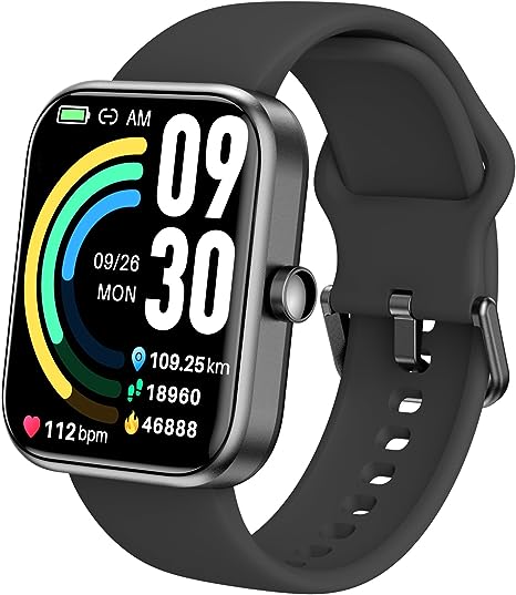 TOZO S3 Smart Watch Bluetooth Calling Fitness Tracker with Heart Rate, Blood Oxygen Monitor, Sleep Monitor IP68 Waterproof 1.83-inch HD Color Touchscreen for Men Women Compatible with iPhone & Android