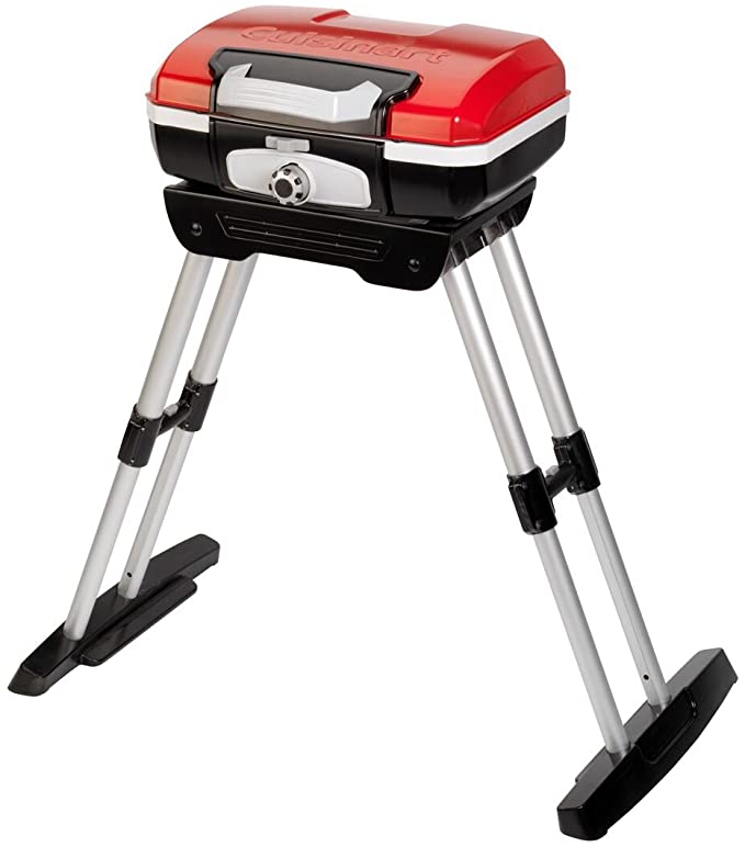 Cuisinart CGG-180 Petit Gourmet Portable Gas Grill with VersaStand, Red, 31.5" X 16.5" X 16"