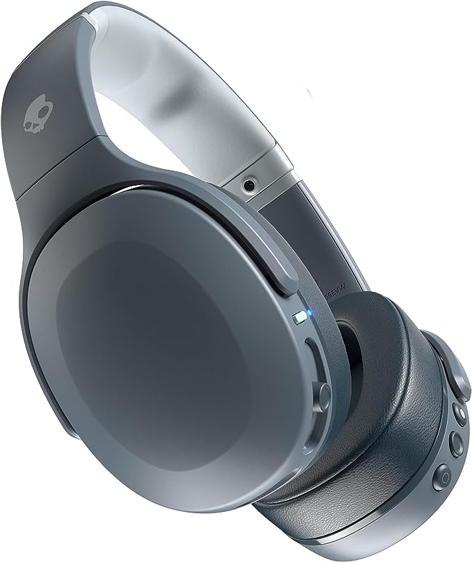 Skullcandy Crusher Evo Over-Ear Wireless Headphones with Sensory Bass, 40 Hr Battery, Microphone, Works with iPhone Android and Bluetooth Devices - Grey