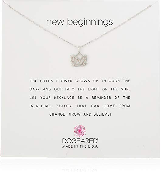 Dogeared New Beginnings Lotus Sterling Silver Necklace