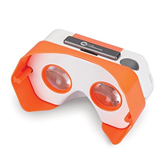 Newly Improved DSCVR Virtual Reality Viewer for iPhones and Android smartphones - Inspired by Google Cardboard 2.0 - Google WWGC certified VR viewer (Orange)