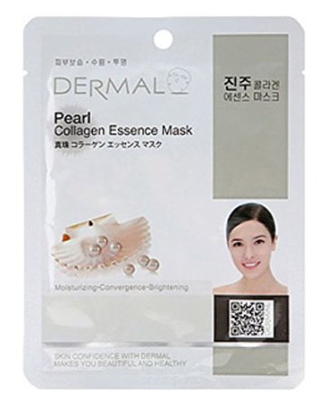 Dermal Korea Collagen Essence Full Face Facial Mask Sheet - Pearl (10 Pack) by Beautyspace