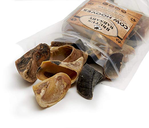 BRUTUS & BARNABY Cow Hooves for Dogs- Large and Thick Dog Dental Treats, Sourced from The Same Grass Fed Farms as Our Cow Ears, USDA FDA Inspected and Approved