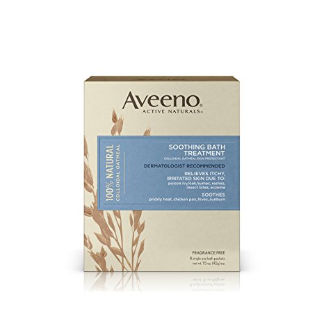 Aveeno Soothing Bath Treatment, Fragrance Free, 8 packets