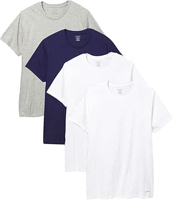 Calvin Klein Men`s Underwear Cotton Classic Fit Short Sleeve Crew T-Shirt, 4-Pack