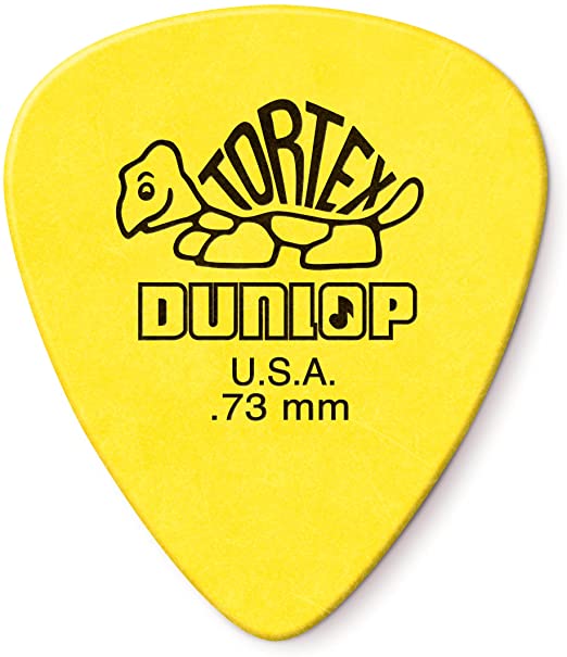 Dunlop 418P.73 Standard Tortex Picks, 12 Pack, Yellow, 0.73mm