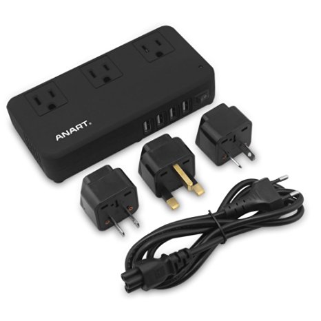 ANART® 200W International Travel Power Converter 220V to 110V with 8.5A 4 USB Charging Ports