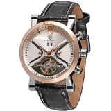 ESS Mens Automatic Mechanical Brown Leather White Dial Luxury Mens Man Wrist Watch WM354