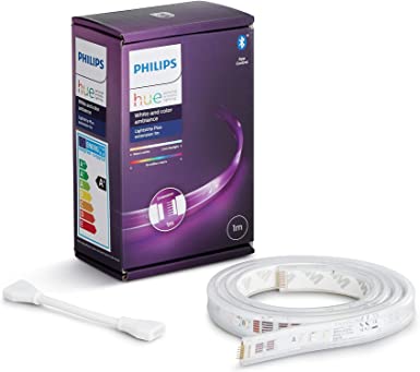 Philips Hue Lightstrip Extension v4 [1 m] White and Colour Ambiance Smart LED Kit with Bluetooth, Compatible with Alexa, Google Assistant and Apple HomeKit