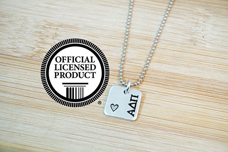 Alpha Delta Pi Mini Square Necklace - Official Licensed Product
