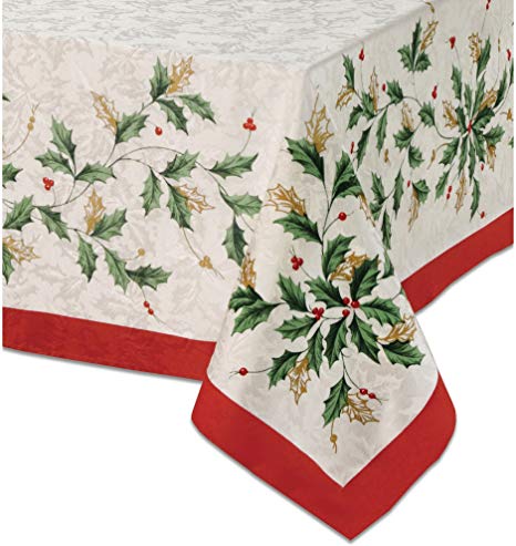 Lenox Golden Holly 60-inch by 104-inch Oblong/Rectangle Tablecloth