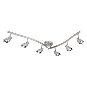 Globe Electric 59062 6 Light Foldable Track Lighting Kit, Brushed Steel Finish