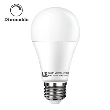 LE 12W Dimmable A19 E26 LED Bulbs 75W Incandescent Bulbs Equivalent 1050lm Warm White 2700K 180 Flood Beam E26 Medium Base LED Light Bulbs