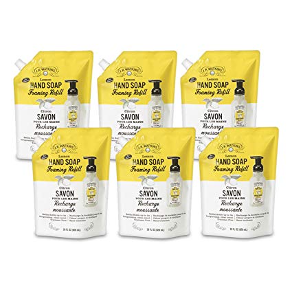 J.R. Watkins Hand Soap, Foaming, 28 fl oz, Lemon, Refill (6 pack)