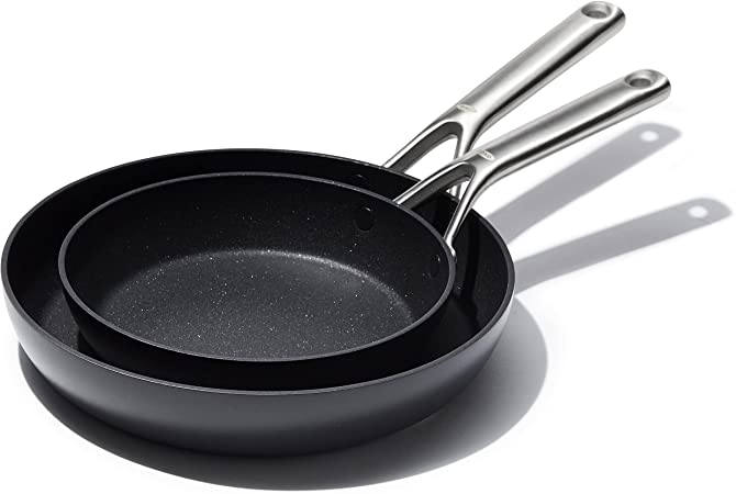 OXO Professional PFAS-Free Non Stick Hard Anodized Induction Suitable, 2-Piece Frying Pan/Skillet Set, 8" and 10", Black