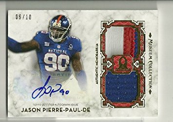 2013 Museum Collection Football Jason Pierre-Paul Auto Jersey/Patch Card #6/10