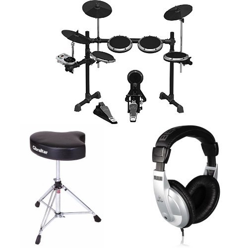 Behringer XD8USB 8-Piece Electronic Drum Set Bundle with Drum Throne and Headphones