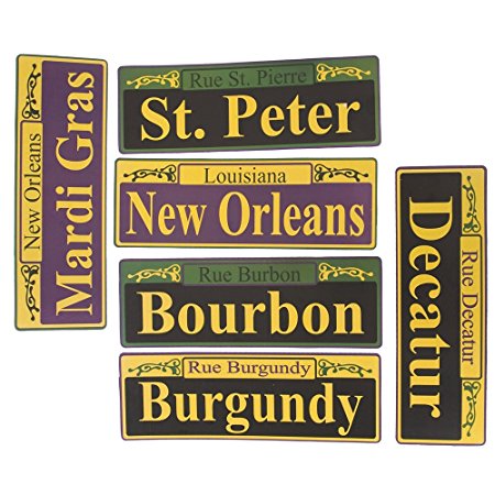 Fun Express Mardi Gras Street Signs - 6 Pieces