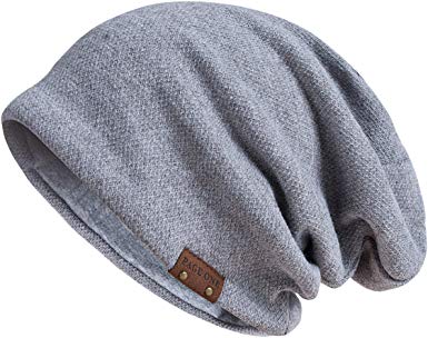 PAGE ONE Mens Slouchy Beanie Winter Warm Comfortable Cozy Skull Cap Chunky Baggy Oversized Hat