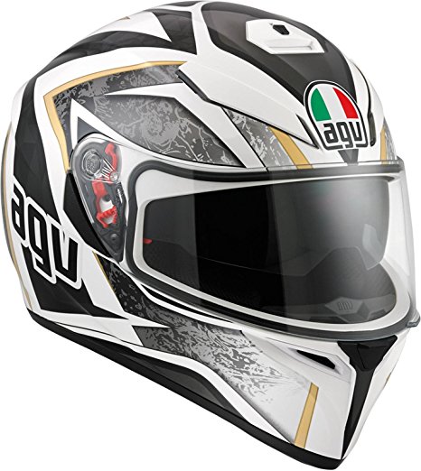 AGV 0101-7502 K-3 SV Motorcycle Helmet (White/Gunmetal, Medium)