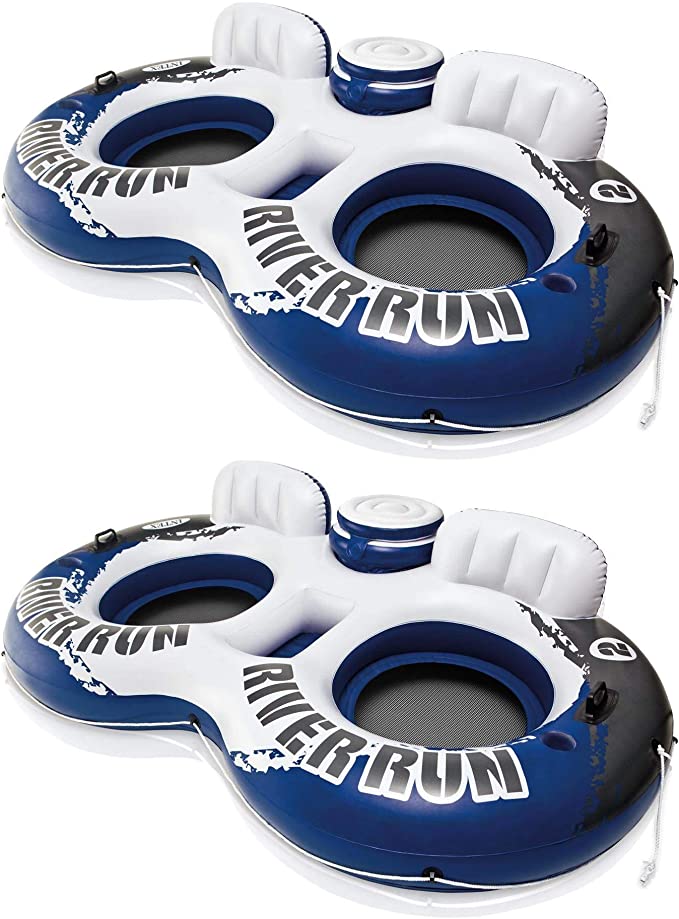 Intex River Run II 2-Person Water Tube with Cooler and Connectors (2 Pack)