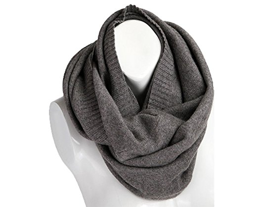 Sherry007 Women's Solid Wool Knitted Soft Comfy Winter Warm Circle Loop Infinity Scarf