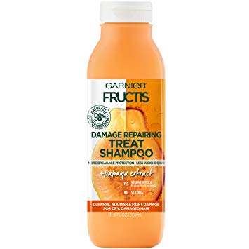 Garnier Fructis Damage Repairing Treat Shampoo, 98 Percent Naturally Derived Ingredients, Papaya, Nourish Dry Damaged Hair, 11.8 fl. oz.