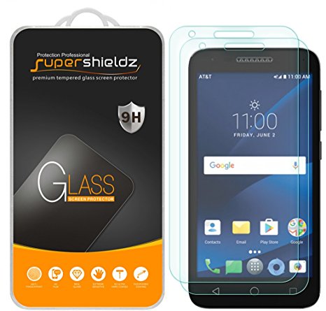 [2-Pack] Supershieldz For Alcatel IdealXCITE Tempered Glass Screen Protector, Anti-Scratch, Anti-Fingerprint, Bubble Free, Lifetime Replacement Warranty