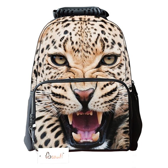 Ibeauti Unisex School Backpack, Large Capacity 3D Vivid Animal Face Print Backpack