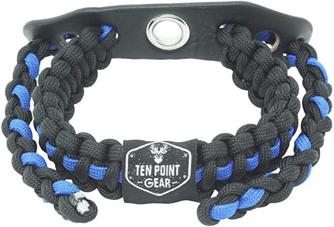 Ten Point Gear Bow Archery Wrist Sling 550 Paracord - Survival Hunting Shooting - 100% Full Grain Leather with Metal Grommet (Multiple Camo Options)