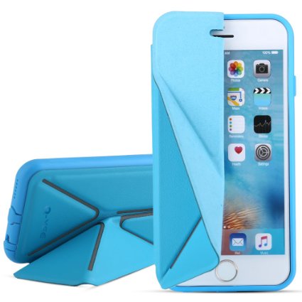 Q-YEE iPhone 6 plus case 5.5"Protective Premium PU Leather Cover Case for iPhone Plus,iPhone 6s plus case,the cover support mobile stand(blue)