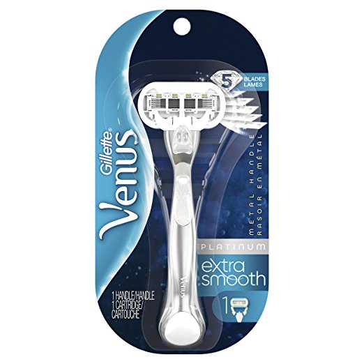 Gillette Venus Platinum Extra Smooth Metal Handle Women's Razor & Refill