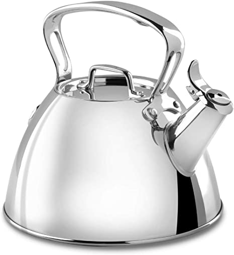 All-Clad E86199 Stainless Steel Specialty Cookware Tea Kettle, 2-Quart, Silver