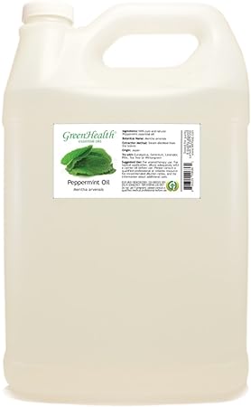 Japanese Peppermint Essential Oil - 128 fl oz (1 Gallon) Plastic Bottle w/Cap - 100% Pure Essential Oil by GreenHealth